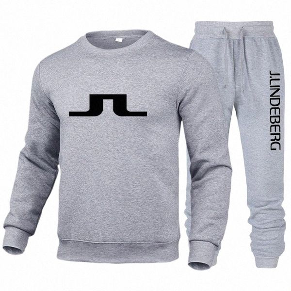 

men's tracksuits fashion brand j lindeberg golf men's fleece hoodie spring fall/winter streetwear pullover sweater casual hip hop, Gray