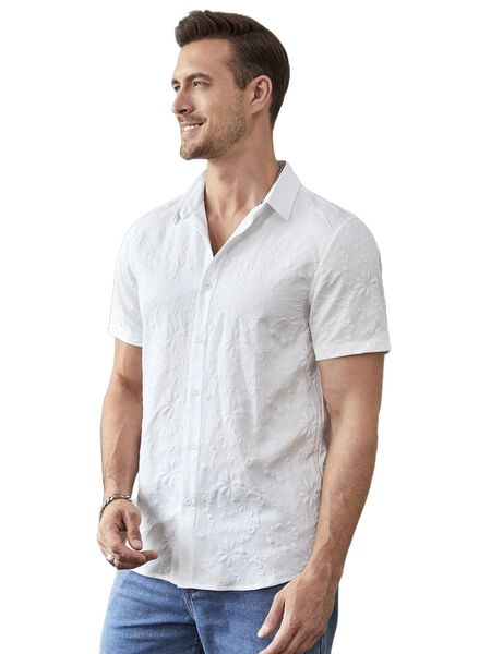 

men floral jacquard shirt q0ug#, White;black