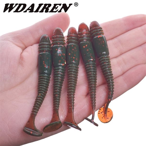 5pcs Swing Impact Ring Shadel Fishing Lure Soft 75mm 32g Jigging Swimbait Wobblers Slor de camarão Sal