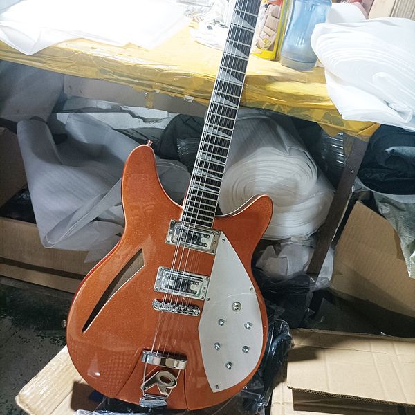 

12 strings metallic orange semi-hollow electric guitar rosewood fretboard