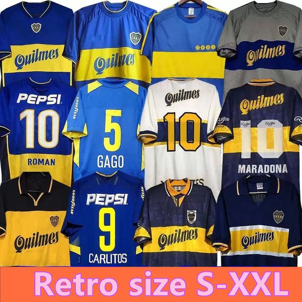 

84 95 96 97 98 boca juniors retro soccer jersey maradona roman caniggia riquelme 1997 2002 palermo football shirts maillot camiseta de futbo, Black;yellow