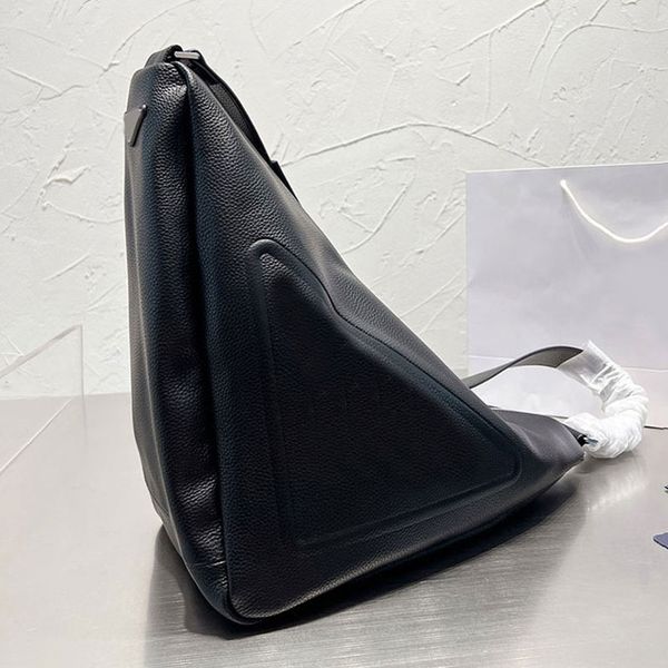 

triangle bag women handbags purse genuine leather crossbody bags zipper closure fashion letters side triangle sign solid color large capacit