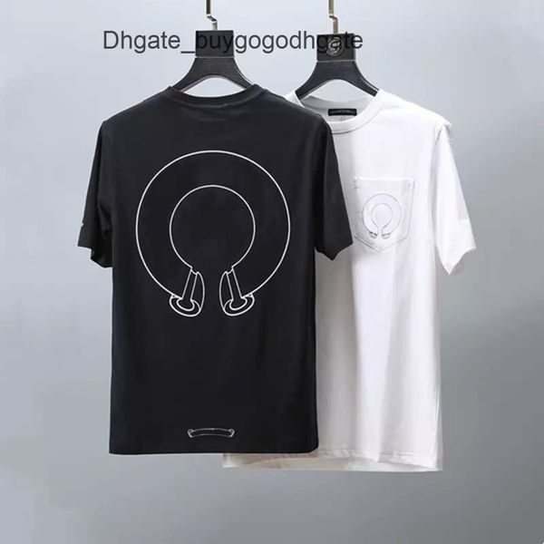 

brand mens luxury t shirts fashion ch men tees horseshoe cross designer tshirts summer loose women shirt classic man hip hop sweater sanskr, White;black