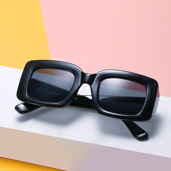

2022 thick frame polarized sunglasses simple large frame travel glasses personality hop hip, White;black