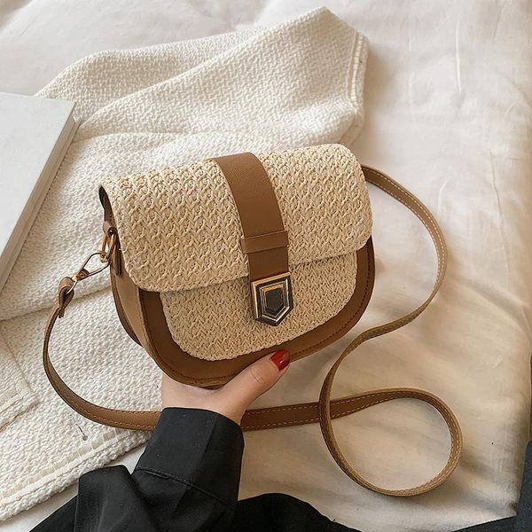 

evening bags woven bag women's 2022 trendy fashion simple small fresh one-shoulder messenger western style saddle