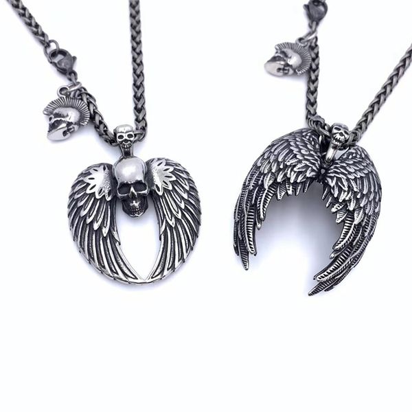 Dark Design Satanás Devil Wings Meninos Colar Wings Pingado pendente de titânio Acessórios de moda Acessórios de moda Jóias