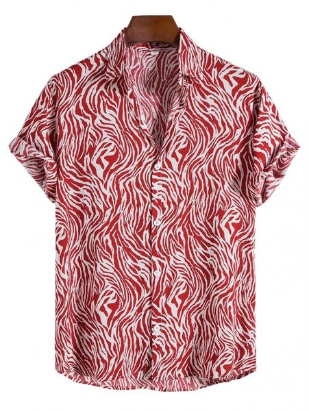 

men random zebra striped print button up shirt m0op#, White;black