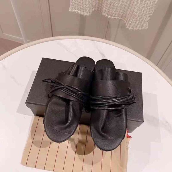 

women's leather retro slippers summer slippers open toe ballet shoes outdoor series, Black