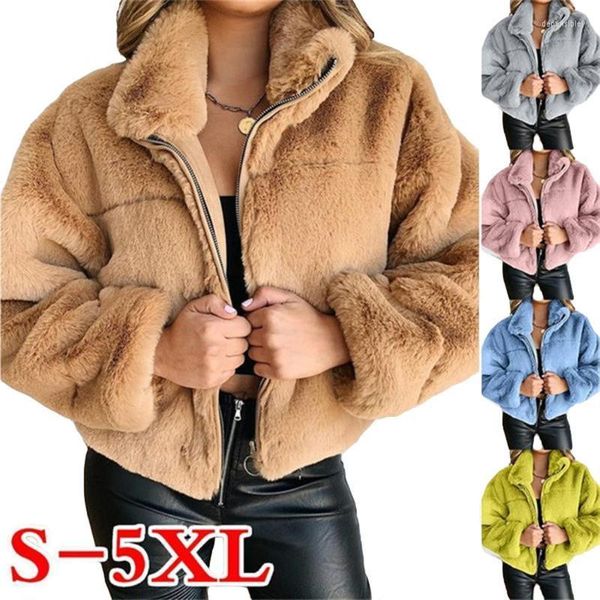 Kadın Örgü Tees Kadın Belvelek Sweater Faux Mink Jacket Plus Boyut 3xl Kısa Fermuarı Polar Hırka Kış Sıcak Kabarık Üstler Dep