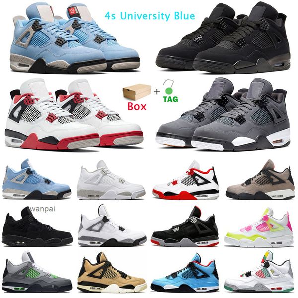 

4s jumpman basketball shoes 4 university blue white oreo fire red taupe haze cool grey black cat mens trainers sport sneakers with box