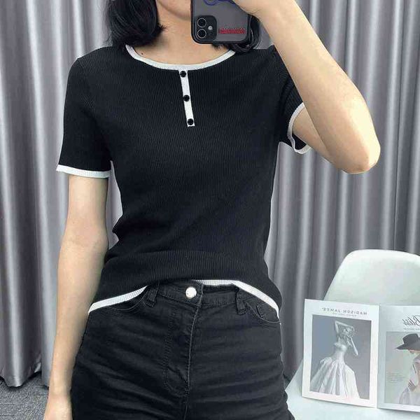 

2022c factory direct sale trendy brand men's t-shirts women's summer c fashion series thin short sleeve t-shirt color sweater, White