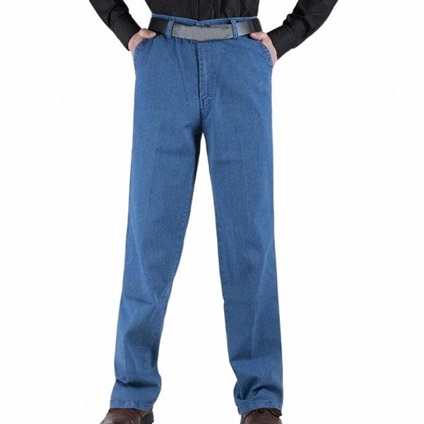 

men's jeans great middle-aged high waist old-fashioned vintage all match p9zq#, Blue
