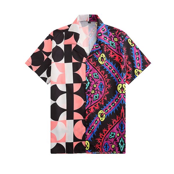 

2022 fashion summer designer men casual shirts short sleeve hawaiian beach loose shirts, White;black