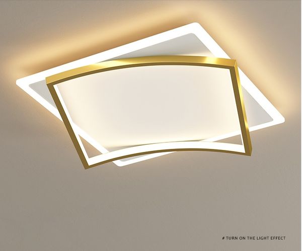 Plafoniere moderne a Led per lampadari per camera da letto 2022 Soggiorno in oro Lampada intelligente Cucina quadrata Bagno Loft Illuminazione da pranzo