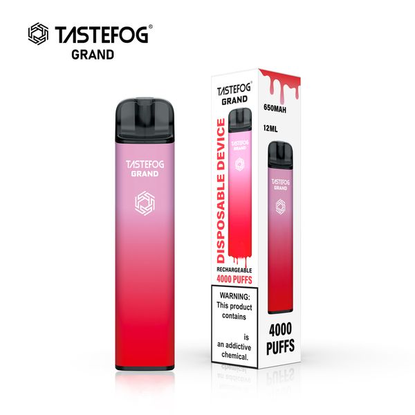 QK Tastefog 4000 Puffs одноразовый Vape Pen e Сигарета 5% 12 мл перезаряжается 650 мАч батарея Оптовая Америка Австралия Рынок