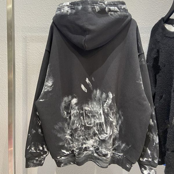 

high-brand bal hooded sweatshirt classic hand-painted graffiti print sweatshirt loose for men and women, Black