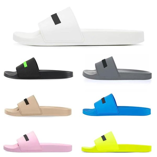 

men women designer slippers slides sliders sandals summer shoes black fluo green white cool grey beige blue pink yellow mens rubber slipper