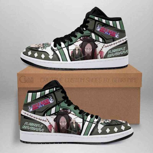 

kisuke urahara sneakers bleach anime shoes fan gift idea, Black