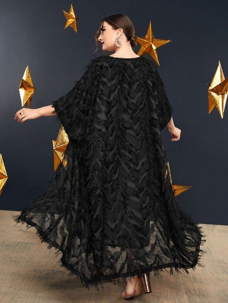 

plus dolman sleeve fuzzy tent dress z0vw#, Black