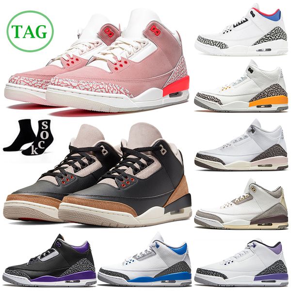 

3 3s mens basketball shoes pine green desert elephant cardinal red outdoor sports sneakers