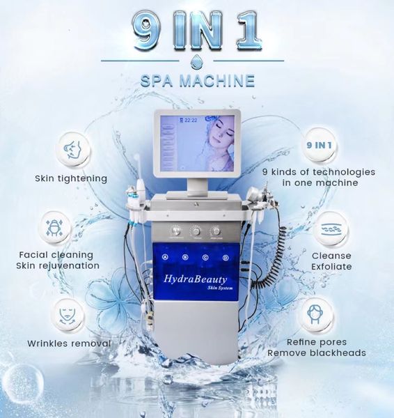

9 in 1 dermabrasion skin facial/oxygen skin tighten rejuvenation machine spa20