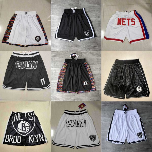 

brooklyn''nets''men throwback basketball shorts pocket, Black