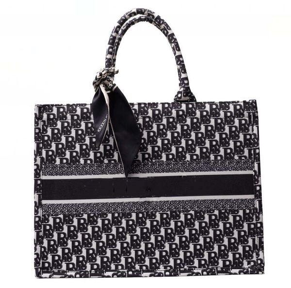 

designer totes woman bag canvas screen print luxury fashion 2022 black letter handbags design shoulder lady cowboy purse 41cm 36cm