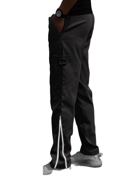 

men reflective detail letter patched pants e2cn#, Black