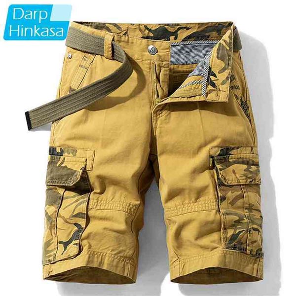 Marca de ver￣o camuflagem de carga t￡tica shorts masculinos homens corger masculino shorts cargo algod￣o casual solto shorts 210322