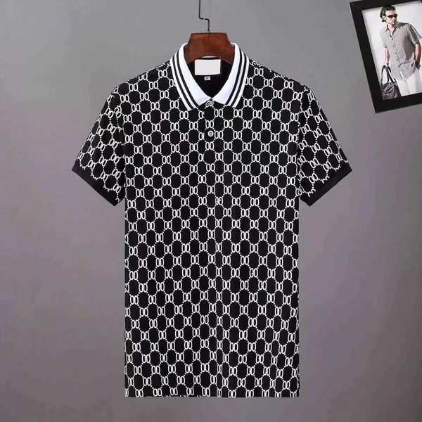 

business luxury mens designer polos t-shirt summer t-short sleeved turn down collar short sleeved polo shirts, White;black