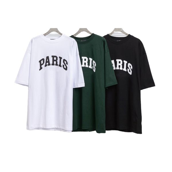 

paris designers fashion men women t shirts classic letter pattern oversize tees apparel mans cotton street shorts sleeve,high quality, White;black
