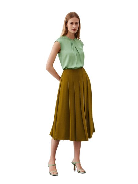 

motf premium flowy & plisse skirt z7vv#, Black