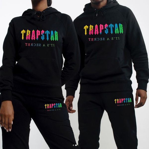 

trapstar designer men's set fleece sports suit tracksuits towel embroidery letter womens mens tracksuit hooded hoodies and pants sets, Gray