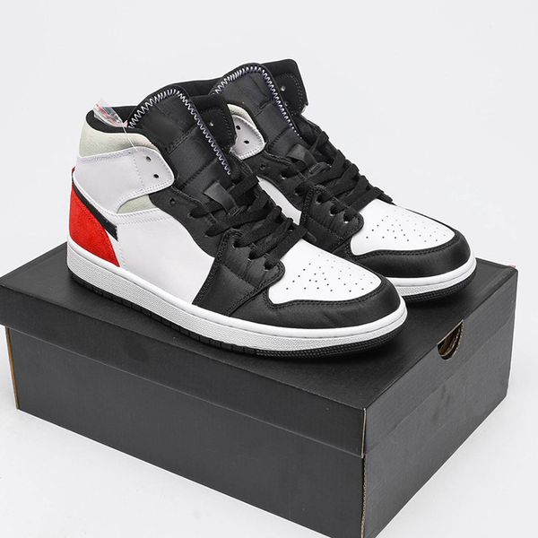 

brand shoes jumpman 1 basketball 1s high og black-white red designer fashion sport running shoe