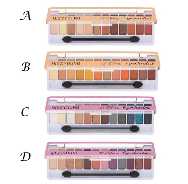 

missyoung 12 color naked eye shadow palette natural nude matte shimmer glitter pigment eye shadow pallete set waterproof smokey shadow, beau