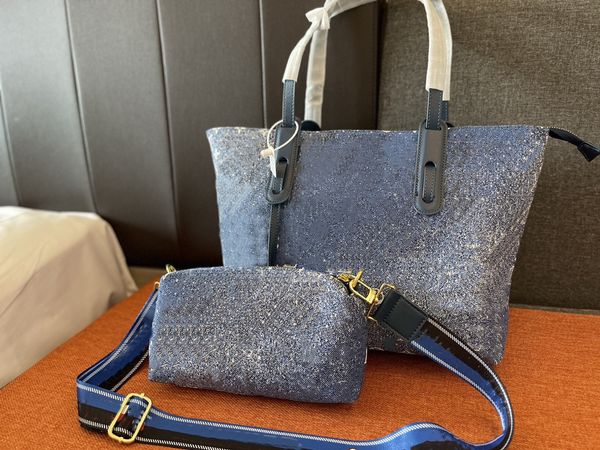 

2022 shoulder bag designer designed denim material old flower mother and child bag shopping bag