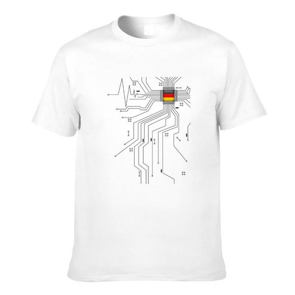 Camisetas masculinas Alemanha Alemanha de Deu Country Flag CPU Circuit Diagram