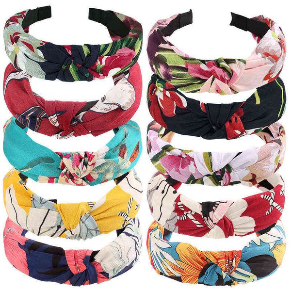 

girls korean women's printed fabric knot headbands knotted hairband for women hair accessories girl hair bands stripe head wrap aa22032, Pink