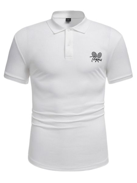 

men racket & letter graphic polo shirt h6aw#, White;black