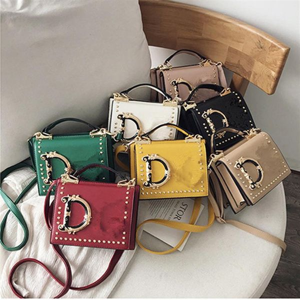 

fashion letter shoulder bags women girls handbag rivet designer pu leather crossbody messager bag luxurys handbags outdoor phone p241s, Black