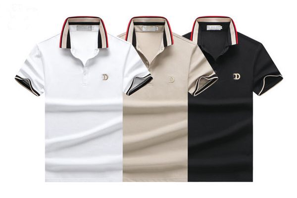 

luxury brand mens designer polo t shirt summer fashion breathable short-sleeved lapel casual tm1, White;black