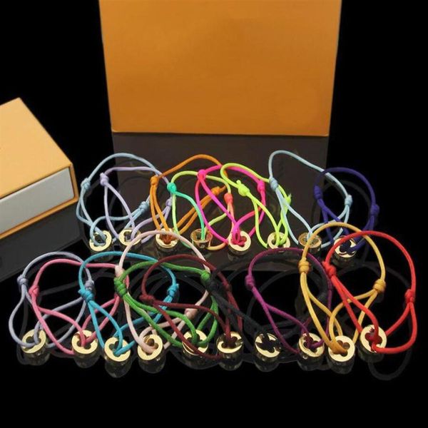 

fashion new style men lady women colored nylon rope pull-out bracelet jewelry with engraved initials hollow out charm bracelets232v, Golden;silver