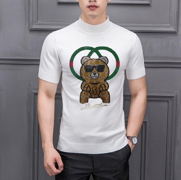 

men designer jumper mens short sweaters 2022 fashion male loose men brand hip hop, White;black