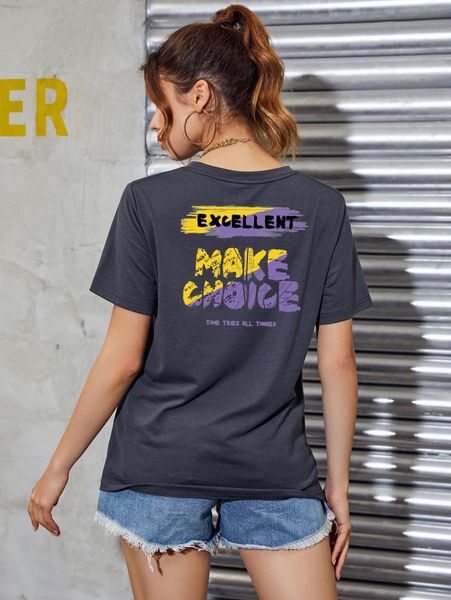 

slogan graphic tee 64ay#, White