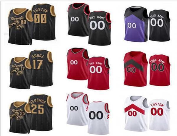 

75th custom mens womens youth toronto''raptores 5 precious achiuwa 17 isaac bonga 25 chris boucher 13 david johnson basketball jer, Black;red