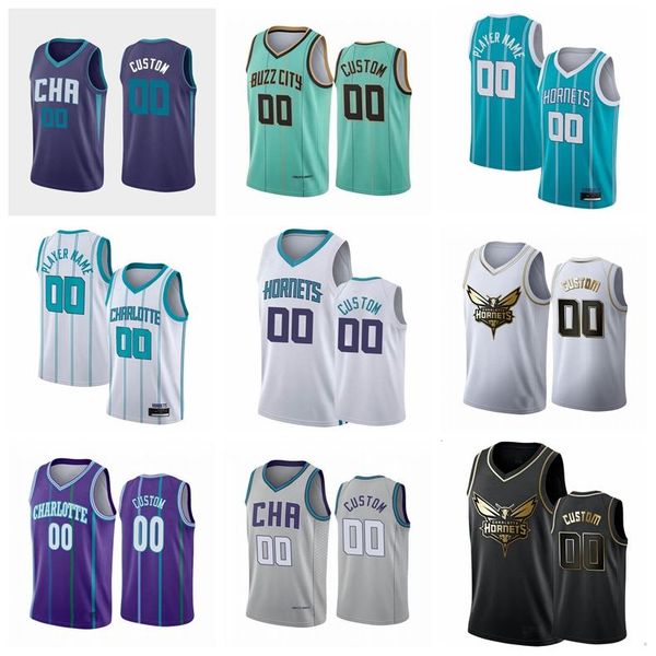 

basketball jerseys charlotte's hornets's knicks's lamelo ball gordon hayward devonte graham miles bridges kelly oubre jr. cus, Black;red