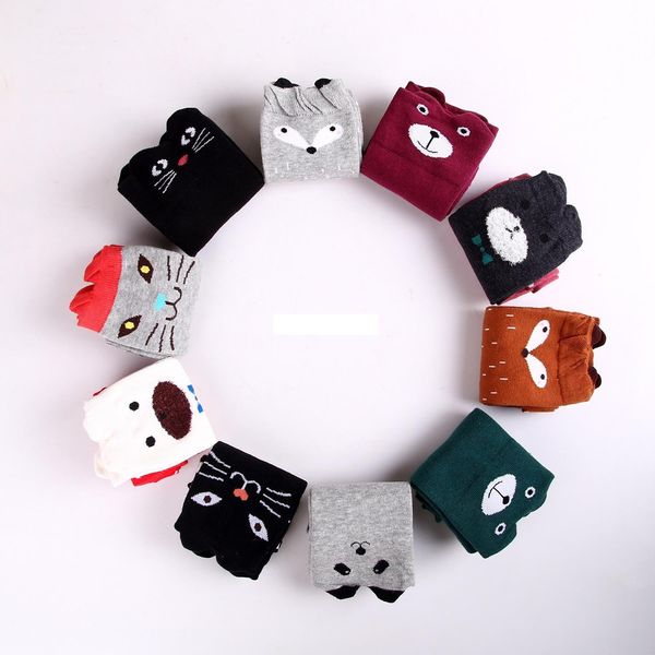 Kniehohe Panda-Fuchs-Katze-Tier-Beinstulpen für Kinder, Mädchensocken, Kinder, 3D-lange Strümpfe, Baby-Leggings