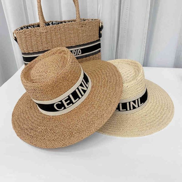 

balencaigass 2022 designers hat baseball caps ins girl summer 2022 new ce alphabet race home sunscreen and sunshade seaside vacation flat br, Blue;gray