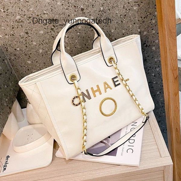 

women's classic luxury handbags evening bags ch designer metal letter badge tote bag small mini body leather beach handbag large female