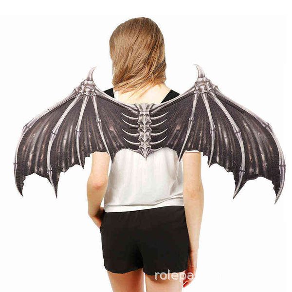

factory outlet halloween carnival dance props creative foldable black-and-white non-woven devil bone wings xqco